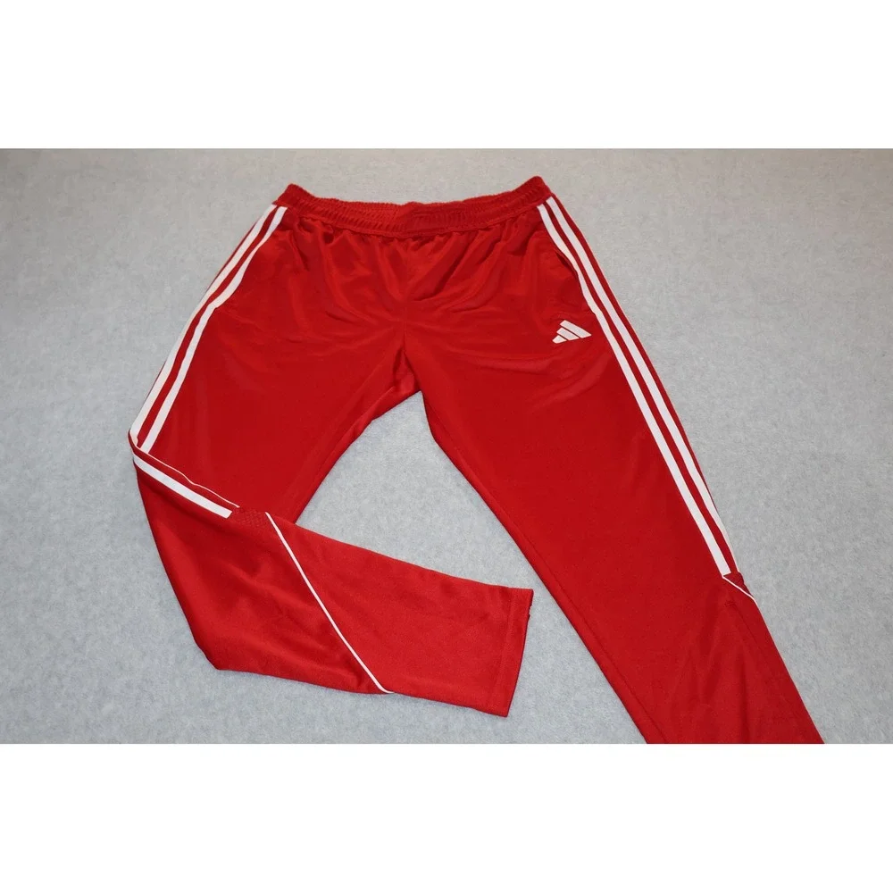 Adidas Gym Track Pants Men Large 3-Stripe Tiro Soccer Training Joggers Zip Ankle